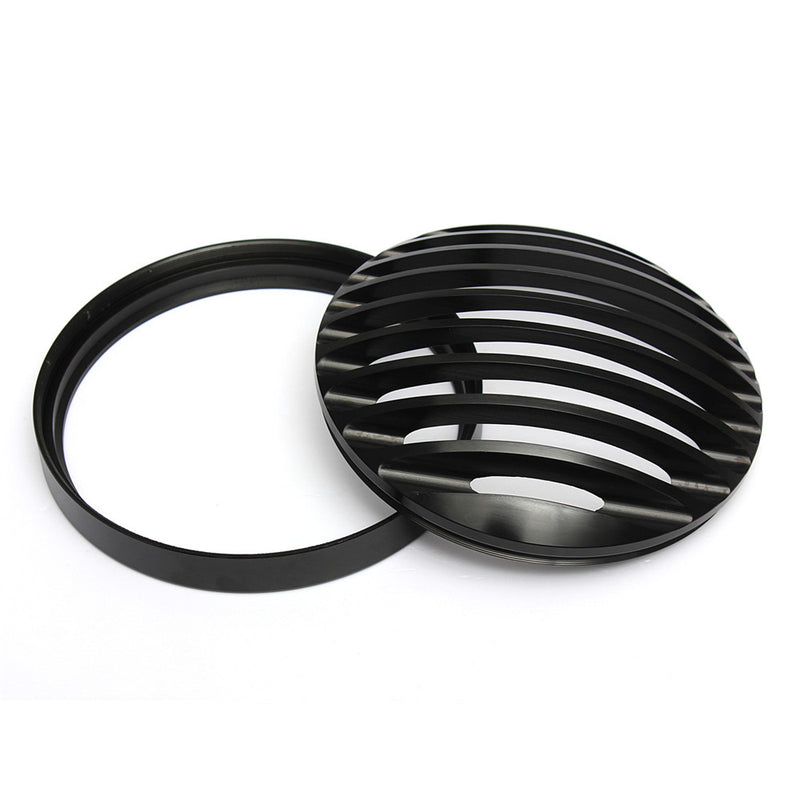6Inch Black Metal Motorcycle Grill Cover Halogen Headlights For Harley Sportster