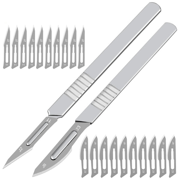 10Pcs Carving Surgical Blades DIY Cutting Tool PCB Repair Animal Surgical Tool with Handle