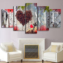 Loskii Spray Oil Paintings Canvas Five Combination Decorative Paintings Wall Art For Home Decoration