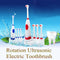 Waterproof Rotation Ultrasonic Electric Toothbrush With 3pcs Replacement Brush Head