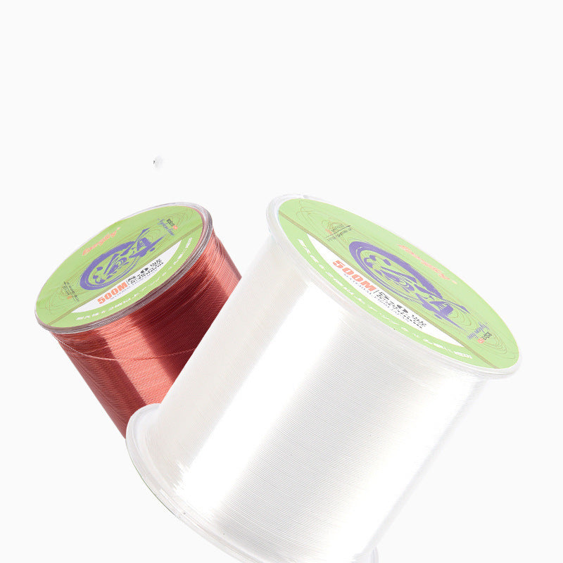 EOONGSNG 2.0 500m/pcs Nylon Fishing Line Monofilament Sleek Wear Resistant Fishing Line-Red/White