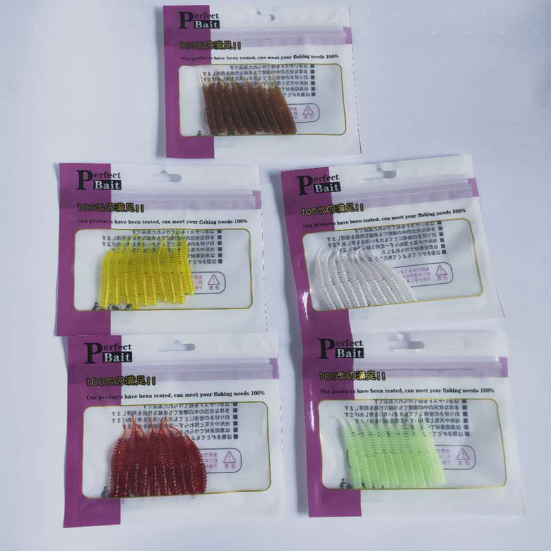 ZANLURE 10Pcs/Set 6cm 1.4g Silicone Soft Fishing Worm Baits Artificial Pesca Spiral Bass Fishing Lure