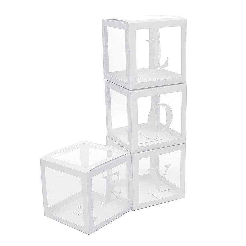 4Pcs DIY Transparent Balloon Box For Boy Girl Baby Shower Wedding Birthday Decorations