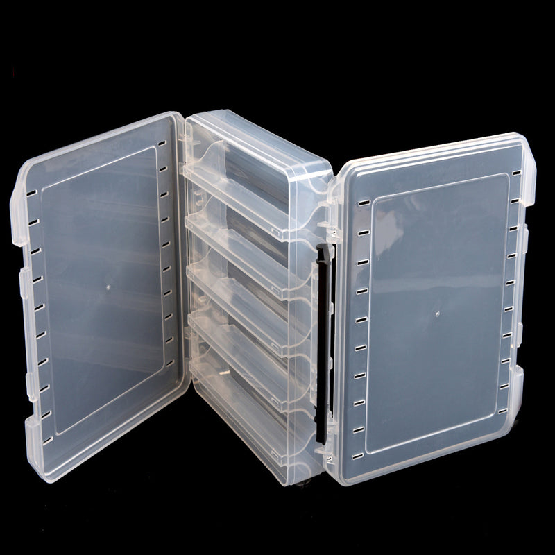 LEO Transparent Double Sides Fishing Lures Box PVC 10 Compartments Case
