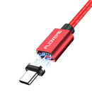 FLOVEME 3A LED Magnetic Type C Fast Charging Data Cable 1M For Oneplus 6 Xiaomi Mi 8 A2 Pocophone F1