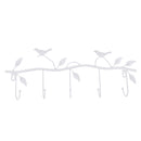KSOL Iron Birds Leaves Hat/Towel/Coat Wall Decor Clothes Hangers Racks With 5 Hooks White Home Hooks
