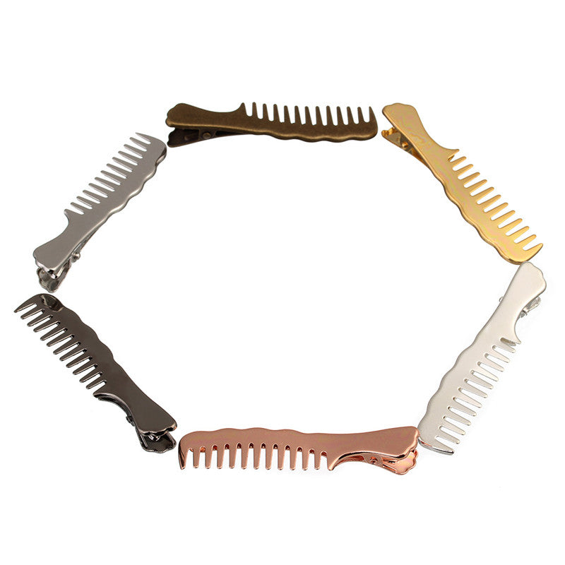 10pcs Comb Shape Alloy Hair Accessories Silver Antique Bronze Black Rhodium Color for Women Girls