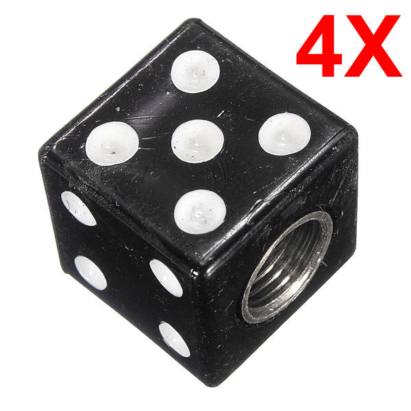 Four Dice Tyre Tire Air Valve Dust Cover Cap for Motorcycle Car Truck