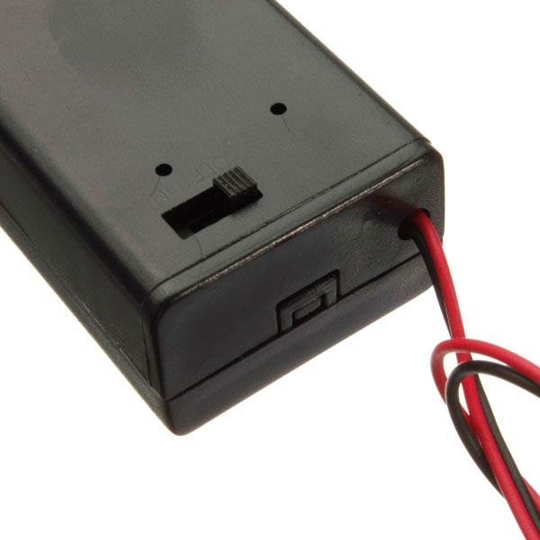 9V Battery Box Pack Holder With ON/OFF Power Switch Toggle Black