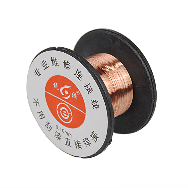 2Pcs 0.1MM Weld Copper Soldering Solder PPA Enamelled Reel Wire