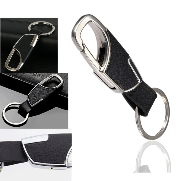 Metal Leather Strap Cars Keyring Keychains Key Chain Ring Key Fob Holder Gift