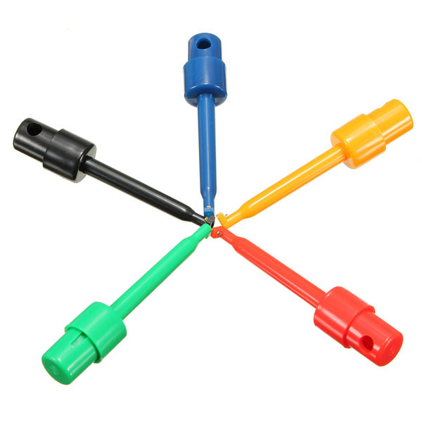 DANIU 10 Pcs Round Large Size Single Hook Clip Test Probe Wire Hook for Electronic Testing