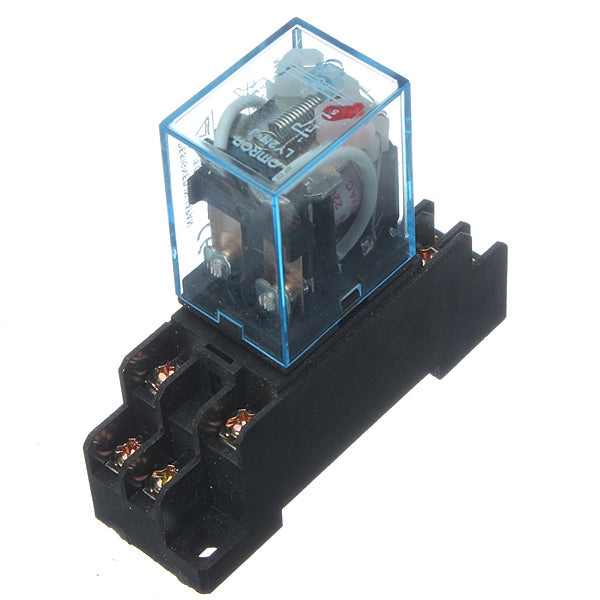 220V 10A Coil Power Relay DPDT LY2NJ HH62P HHC68A-2Z With Socket Base