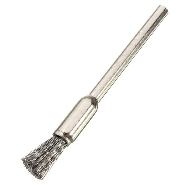 10pcs 3mm Rotary Steel Wire Wheel Brush Cup Tool Shank for Dremel Drill Rust Weld