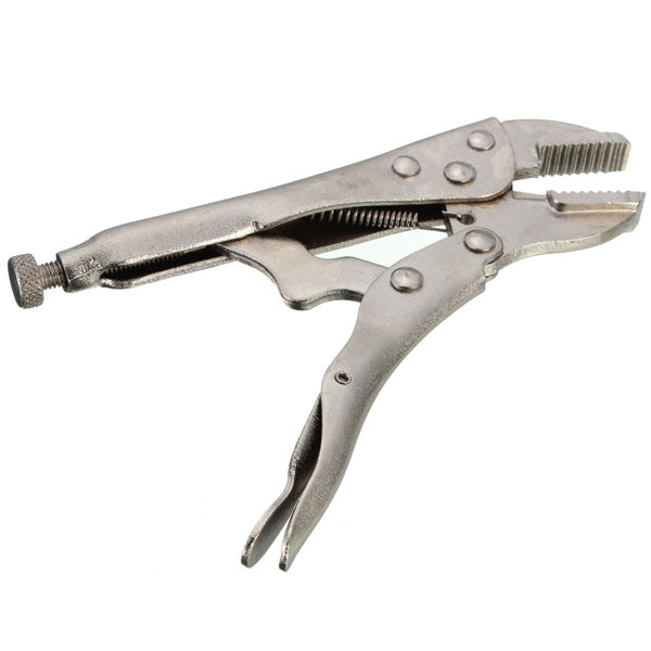Metal Curved Jaw Vice Grip Locking Vice Mole Grip Plier Clamp Wrench Silver