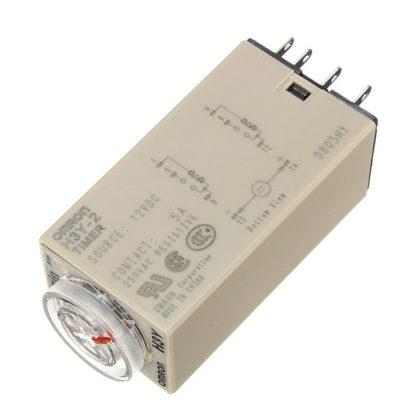 H3Y-2 DC 12V Delay Timer Time Relay 0 - 60 Minute with Base