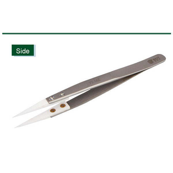 BEST BST-72-MZ Non-inductive Ceramic Stainless Steel Handle Tweezer