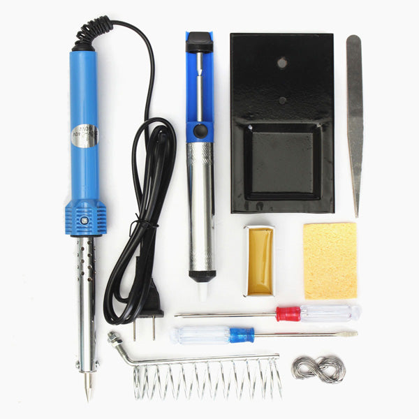 9Pcs 220V 60W Electric Iron Suit Electrical Welding Repair Soldering Tool Home Rosin Tweezers