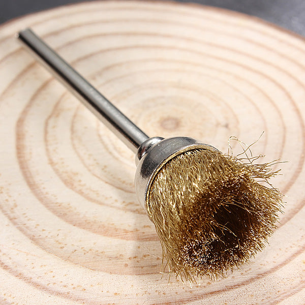3mm Brass Wire Wheel Brushes Shank For Rotary Dremel Drill Tools