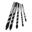 5pcs 5-12mm Black Triangle Twist Drill Bit Concrete Glass Ceramic Tile Marble Drill Bit Set