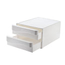 Jingcan JC-1017 Desktop Storage Box Simple Plastic 2 Drawers Storage Cabinet File Document Organizer for Office Home Students Dormitory