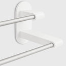 8H Towel Rack Holder WHITE 3M Tape Double Rod Storage