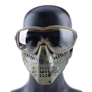 Wosport Tactical Glasses+Half Face Mask Removable Outdoor CS Military Protective Mask