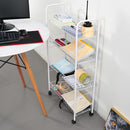 Rolling 3/4 Tiers Slim Cabinet Cart Shelf Kitchen Storage Rack With Wheel Bathroom Shelf