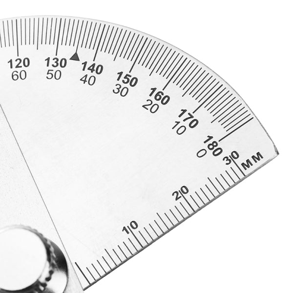 Wynns W0262A 90X150MM 180 Degree Stainless Steel Protractor Round Angle Ruler Tool