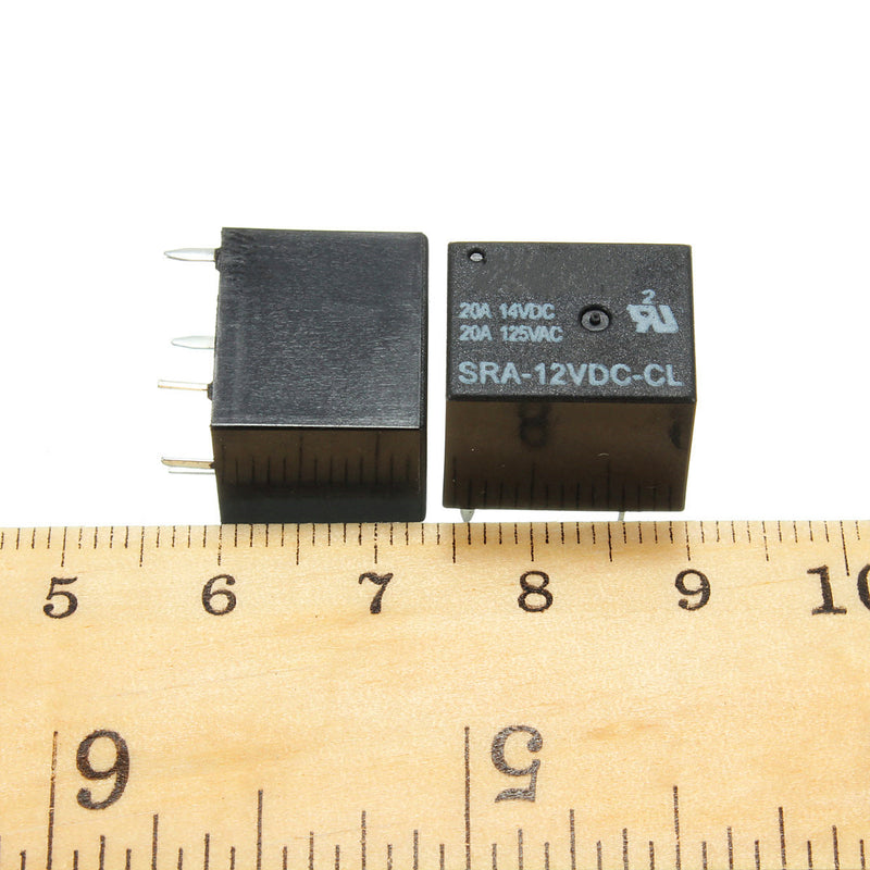 5pcs 5 Pin Relay 12V DC 20A Coil Power Relay SRA-12VDC-CL