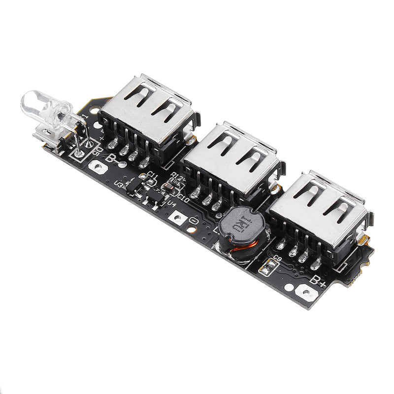 5V 2.1A 3 USB Mobile Power Circuit Board  Boost Module For DIY Power Bank Lithium Battery
