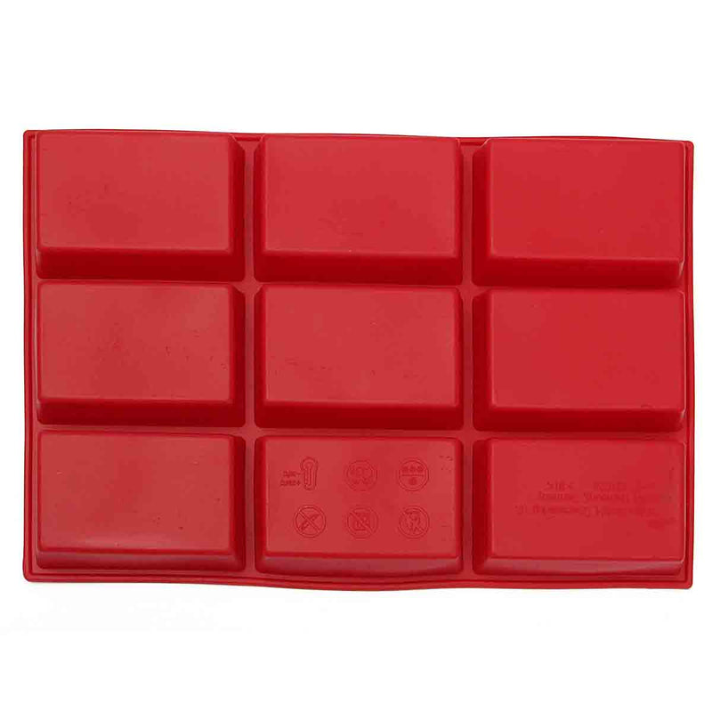9 Cavity Rectangle Silicone Bread Cupcake Mould DIY Chocolate Soap Bakeware Tray