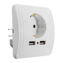 Excellway 1.5A/2A Dual USB Ports Wall Charger Power Adapter Socket Outlet Panel EU Plug Mount