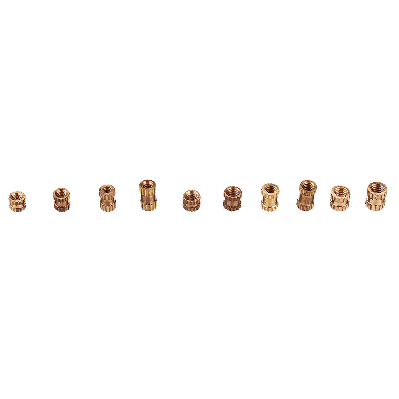 Suleve MXBN2 500Pcs M2/M2.5/M3 Metric Threaded Brass Knurl Round Insert Nut Assortment Set