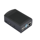 Black Aluminum Alloy Case with Cooling Fan Protective Shell Metal Enclosure fit for Raspberry Pi 4 Model B