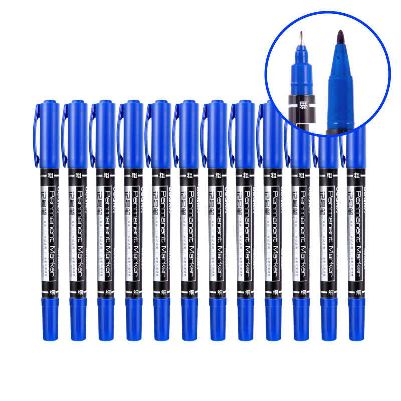 Deli 6824 12 Pcs/box Double-head Marker Pens Dual Head Marker Pen Hand-painted Artist Marking Pens Gifts for Kids Childrens