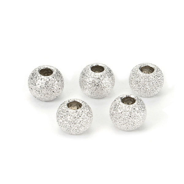 s925 5pcs Sterling Silver Loose Beads Bracelet Round Handmade DIY Jewelry