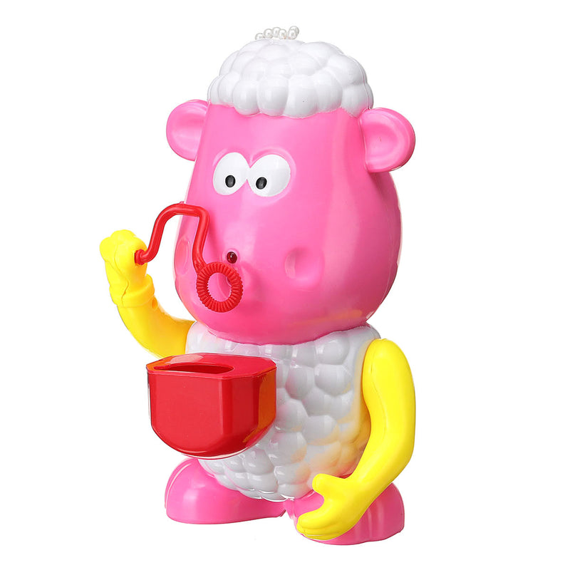 Kids Electric Bubble Tub Sheep Music Toys Automatic Shower Machine Blower Maker