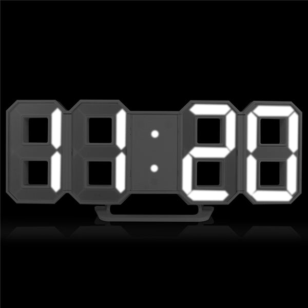 Modern LED Digital Clock Wall Light Table Night Lamp 12/24 Hour Display