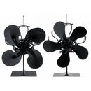1500RPM 4/5 Blades Stove Fan Silent Fireplace Fire Heat Powered Saving Eco Fan No Electricity & Battery