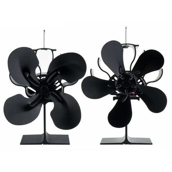 1500RPM 4/5 Blades Stove Fan Silent Fireplace Fire Heat Powered Saving Eco Fan No Electricity & Battery