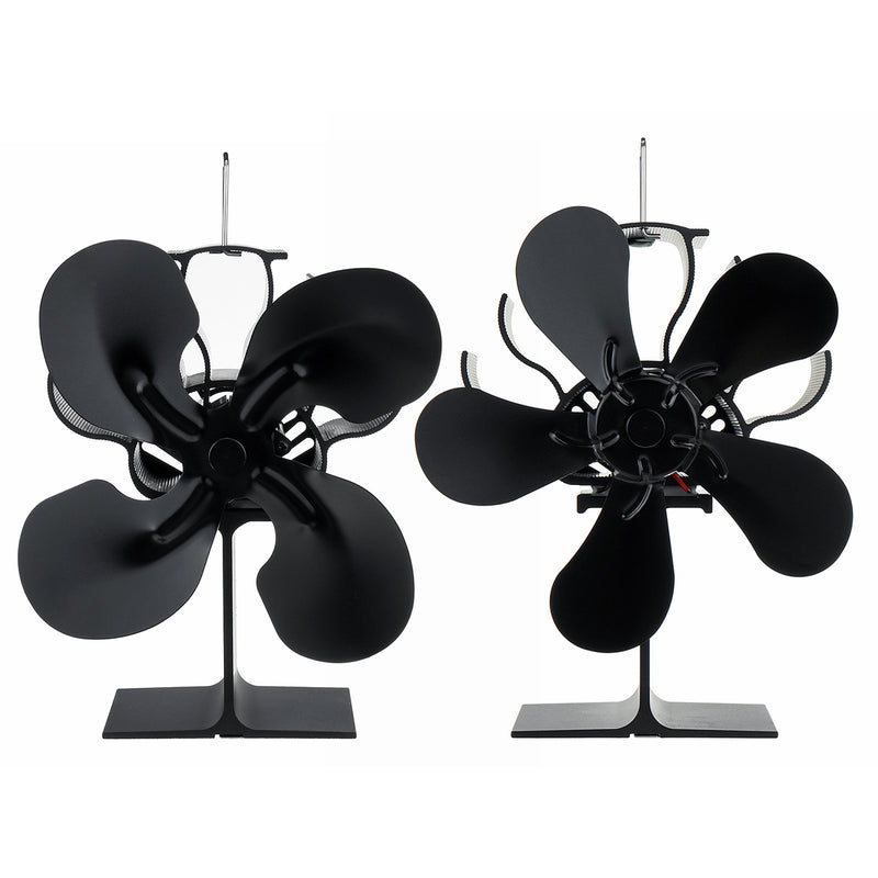 1500RPM 4/5 Blades Stove Fan Silent Fireplace Fire Heat Powered Saving Eco Fan No Electricity & Battery