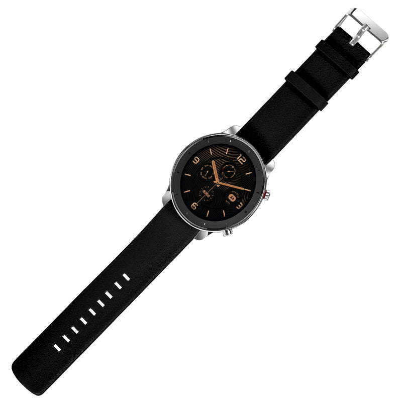 Double-sided Leather Watch Band Watch Strap Replacement for 47mm Amazfit GTR Smart Watch