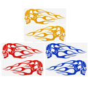 2pcs 13.5x5inch Universal Motorcycle Gas Tank Flames Skull Badge Decal Sticker Red/Blue/Yellow