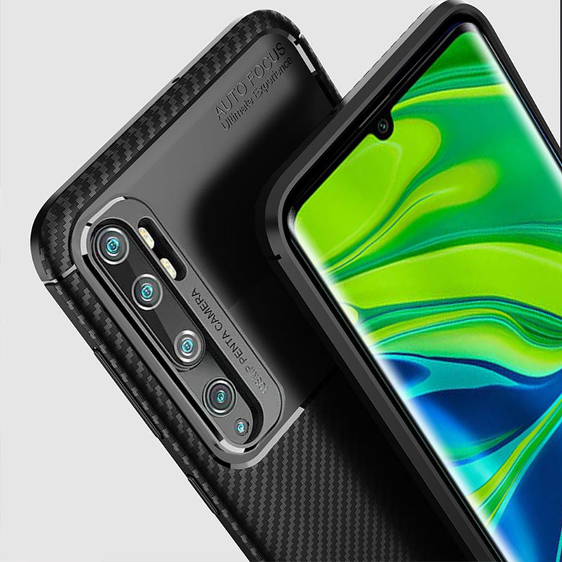 Bakeey Luxury Carbon Fiber Shockproof Silicone Protective Case for Xiaomi Mi Note 10 / Xiaomi Mi Note 10 Pro / Xiaomi Mi CC9 Pro