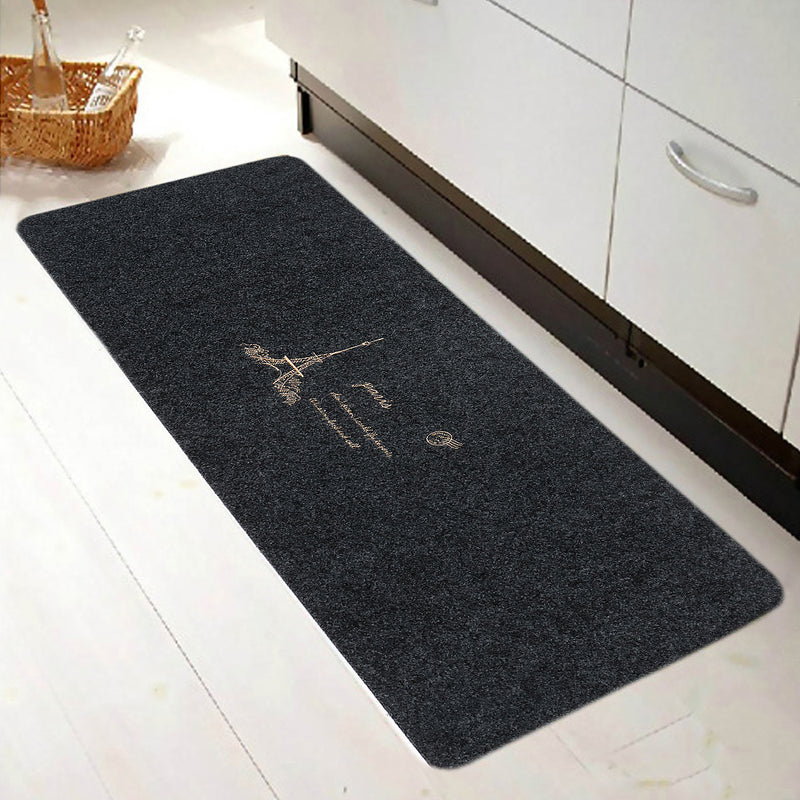 Modern Non-slip Door Floor Rug Mat Embroidered Iron Tower Kitchen Bathroom Carpet Home Decorations