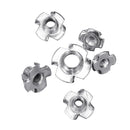 Suleve CSTN3 90Pcs Four Prong T Nut Inserts Carbon Steel Zinc Plated For Wood M3/M4/M5/M6/M8 Nut Assortment Kits