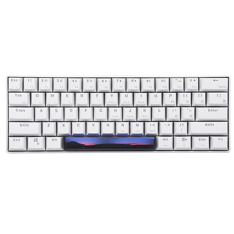 Five-sided Dyesub PBT OEM Profile Sunset Clouds Space Bar 6.25u Novelty Keycap for GK61 Black Case and Cherry MX Switch Keyboard