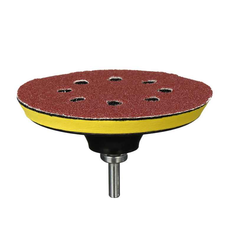 50pcs 125mm Sanding Disc Sandpaper with Backing Pads Grinder Sanders Drill Adaptor Polishing Pad