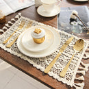 Beige Crochet Lace Table Runner Tassel Wedding Decorations Hollow Tablecloth Party Decor